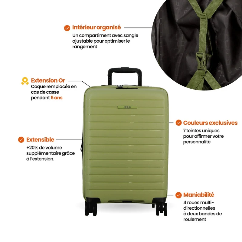 Valise large 77 cm - Striper Jump | Coque légère et résistante