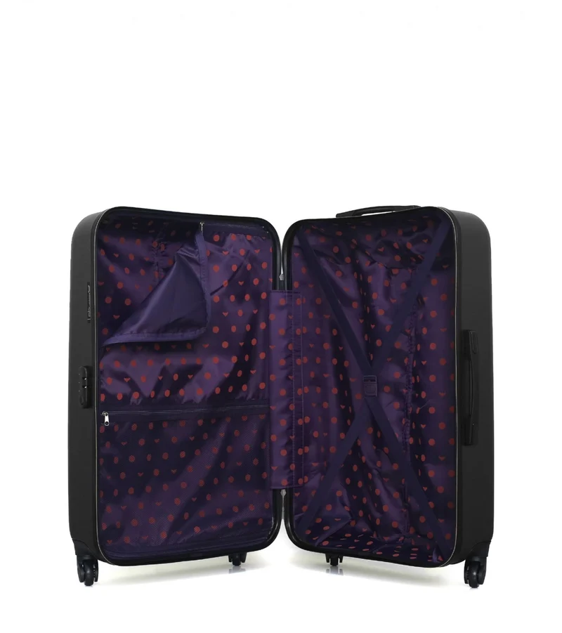 Lot de 3 Valises Rigides Grand Format, Cabine XXS et Vanity ELEONOR