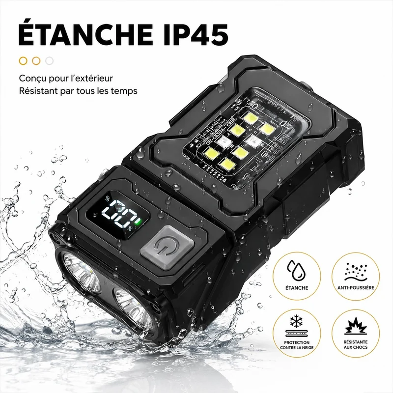 Lampe torche puissante LED aimantée randonnée
