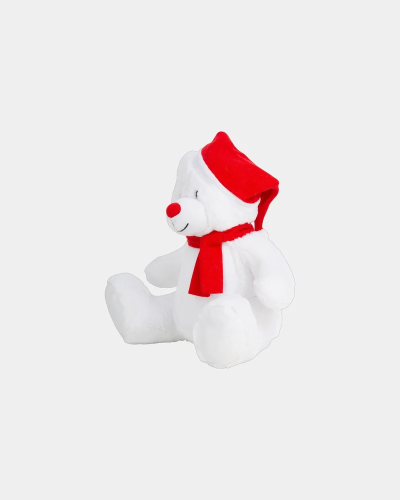 Peluche ourson de Noël bonnet et écharpe à personnaliser
