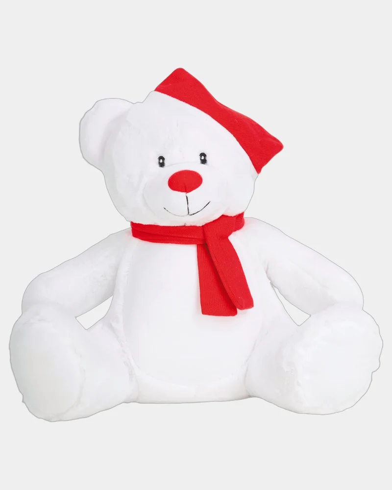 Peluche ourson de Noël bonnet et écharpe à personnaliser
