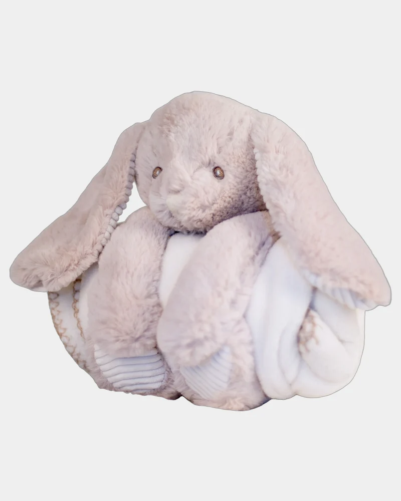 Peluche lapin avec couverture enfant à personnaliser