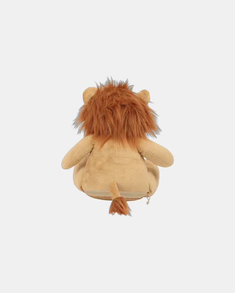 Peluche zippée Lion polyester à personnaliser