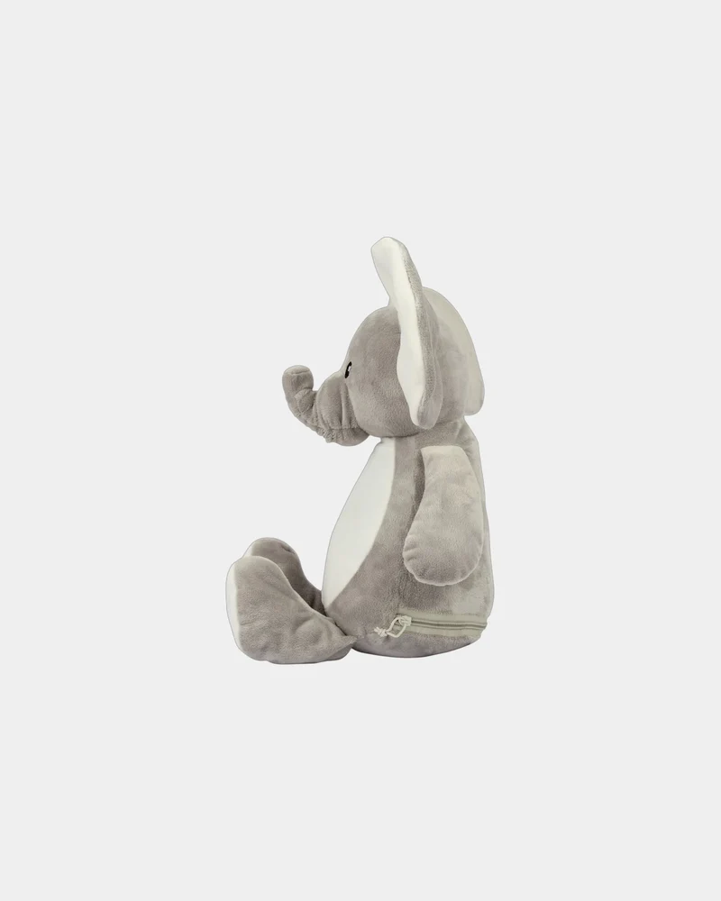 Peluche éléphant zippée à broder à personnaliser
