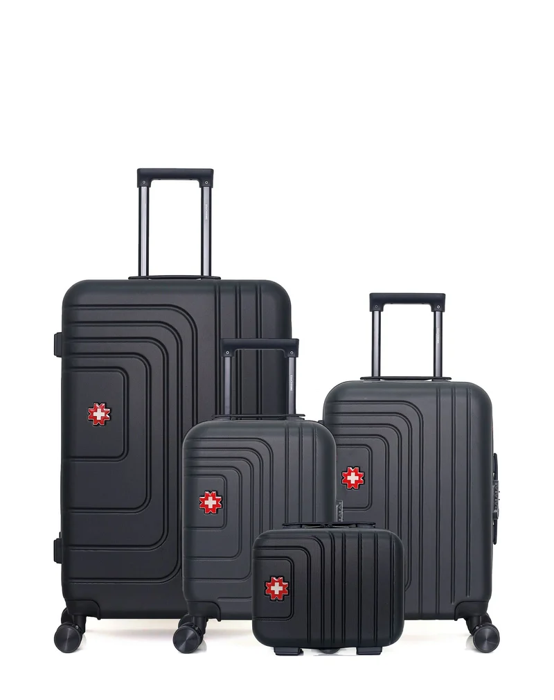 Lot de 4 Valises Rigides Grand Format, Cabine, Cabine XXS et Vanity RUTI