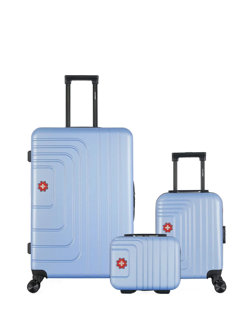 Lot de 3 Valises Rigides Grand Format, Cabine XXS et Vanity RUTI