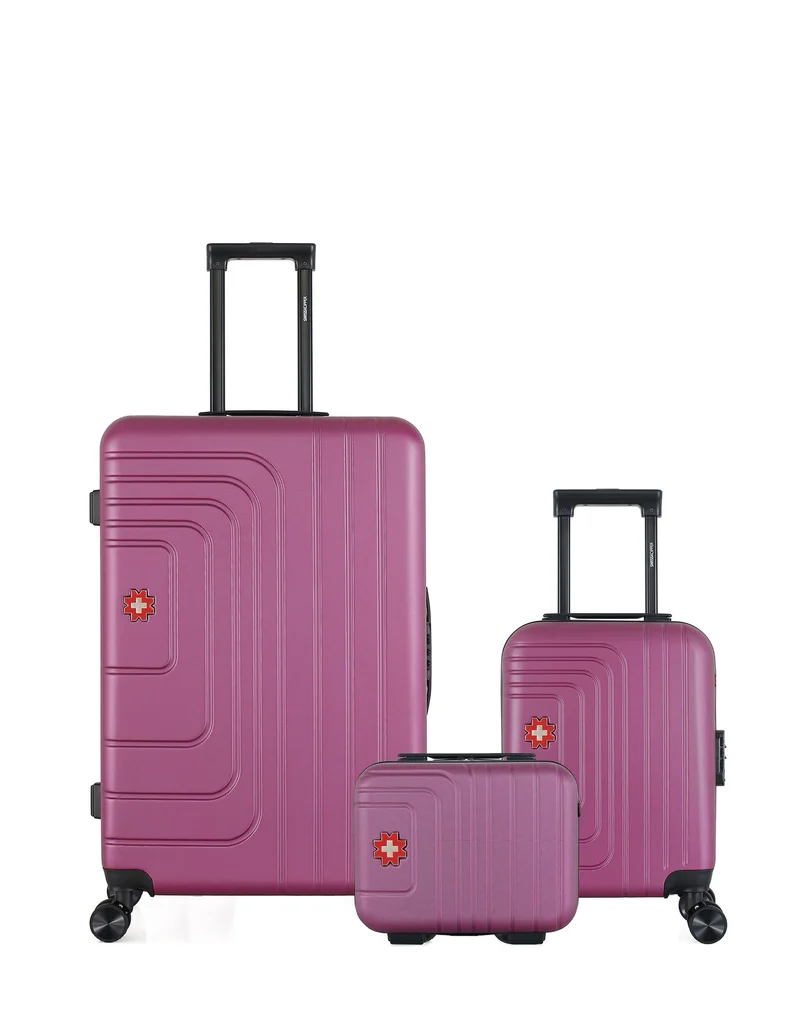 Lot de 3 Valises Rigides Grand Format, Cabine XXS et Vanity RUTI