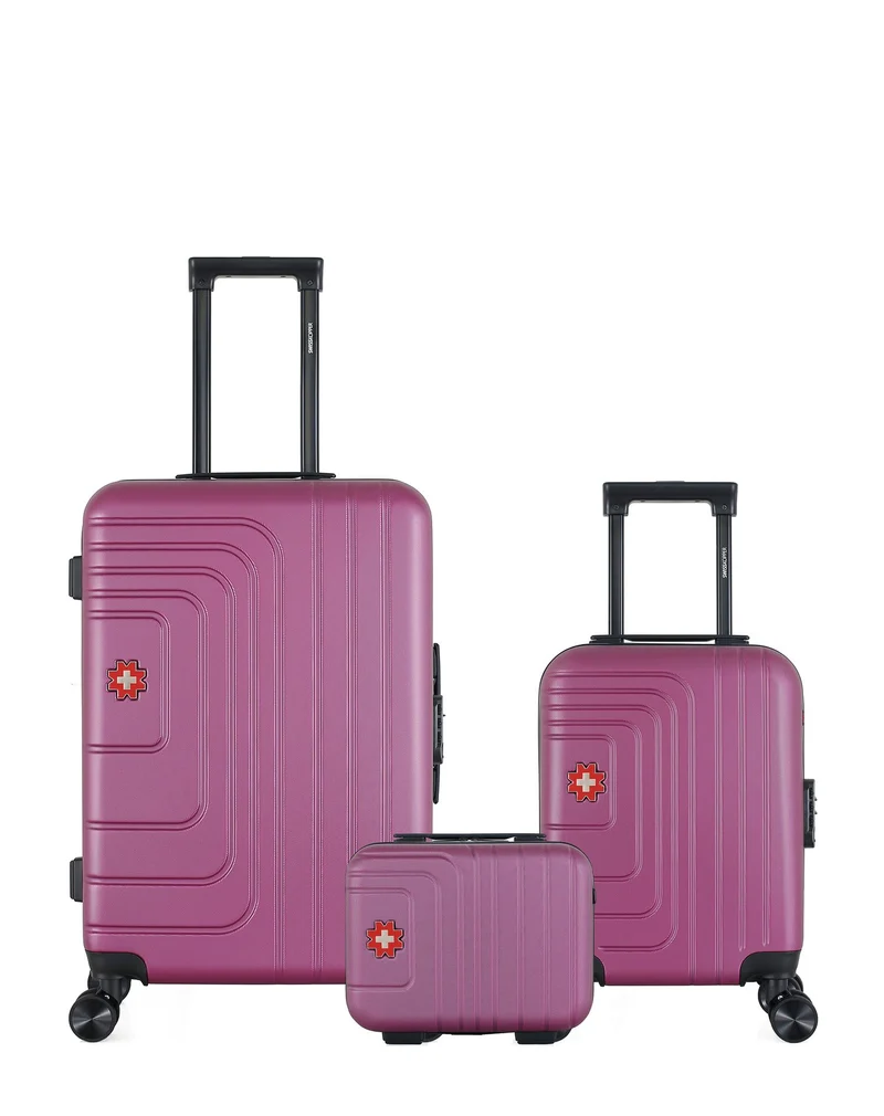 Lot de 3 Valises Rigides Taille Moyenne, Cabine XXS et Vanity RUTI