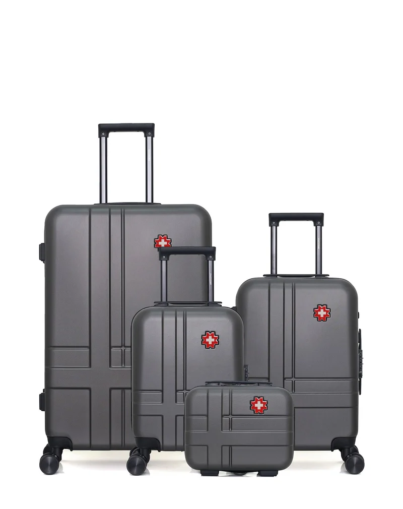Lot de 4 Valises Rigides Grand Format, Cabine, Cabine XXS et Vanity USTER