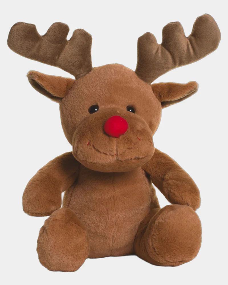 Peluche renne nez rouge EN71 à personnaliser