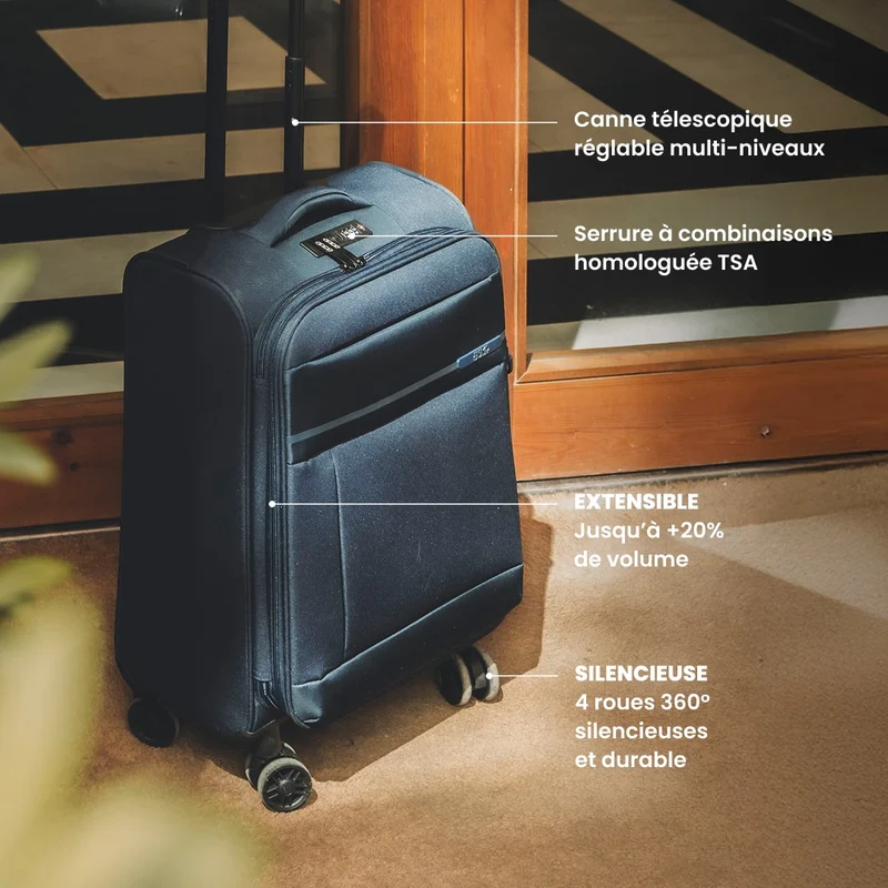Valise cabine 55 cm - Monthélys Jump | Couleurs intemporelles