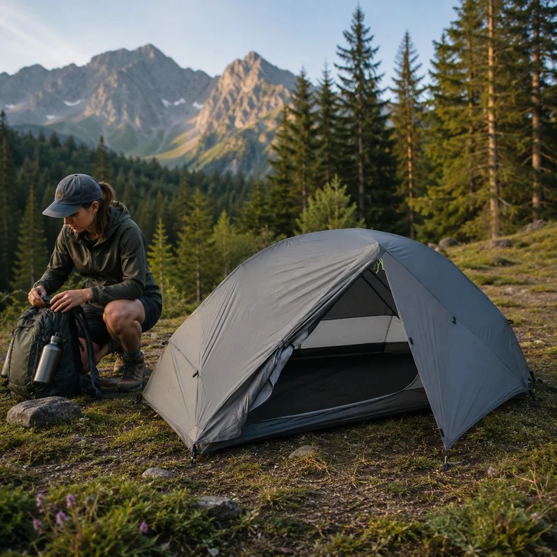 Tente camping randonnée 1 place compacte
