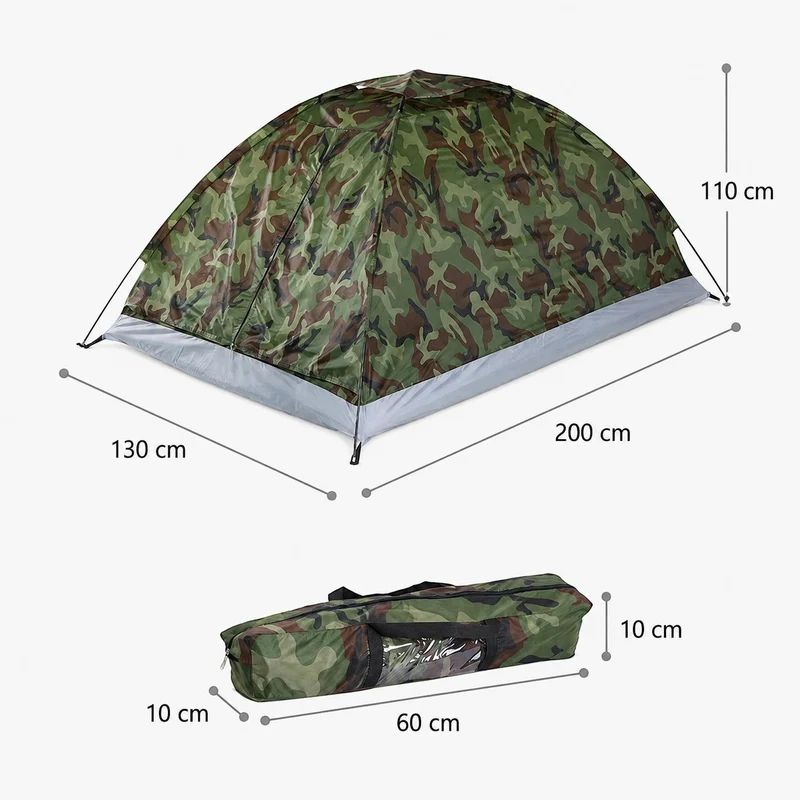 Tente camping motif kaki randonnée légère