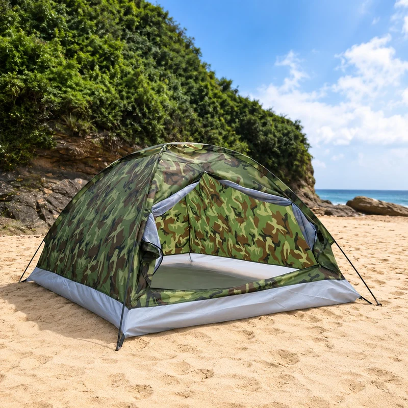 Tente camping motif kaki randonnée légère