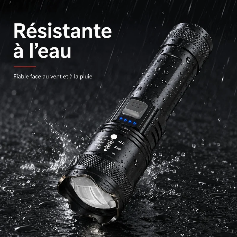 Lampe torche puissante LED zoom randonnée