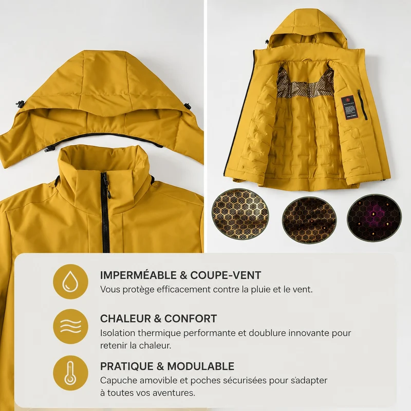 Veste randonnée hiver chaude unisex