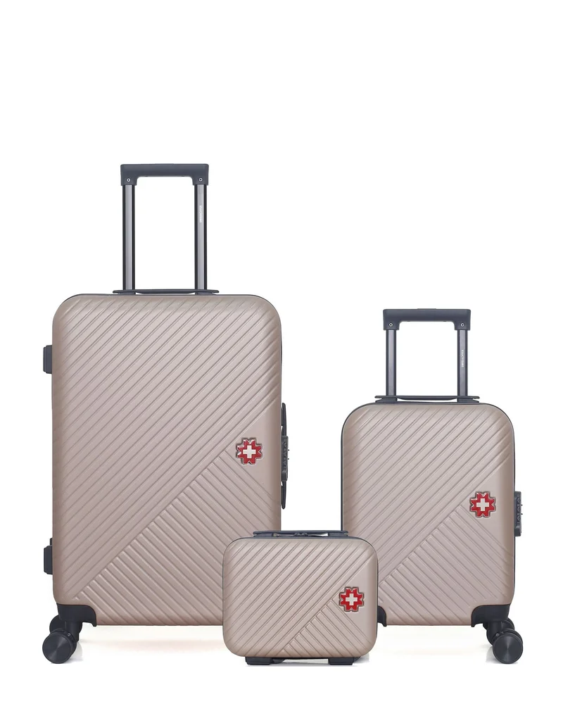 Lot de 3 Valises Rigides Taille Moyenne, Cabine XXS et Vanity SPIEZ