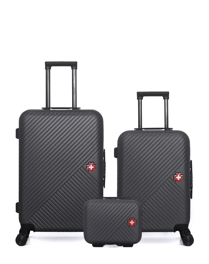 Lot de 3 Valises Rigides Taille Moyenne, Cabine et Vanity SPIEZ