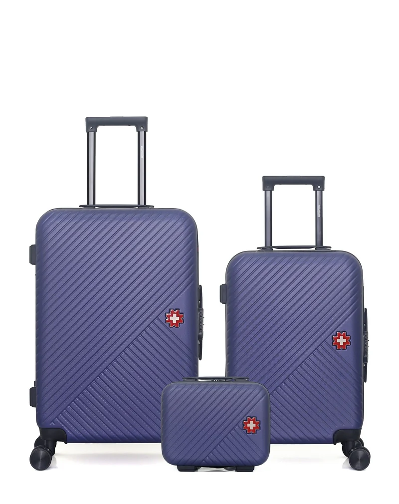 Lot de 3 Valises Rigides Taille Moyenne, Cabine et Vanity SPIEZ
