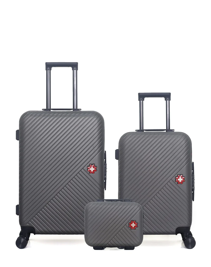 Lot de 3 Valises Rigides Taille Moyenne, Cabine et Vanity SPIEZ