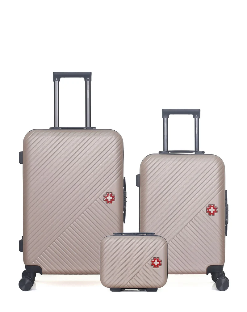 Lot de 3 Valises Rigides Taille Moyenne, Cabine et Vanity SPIEZ