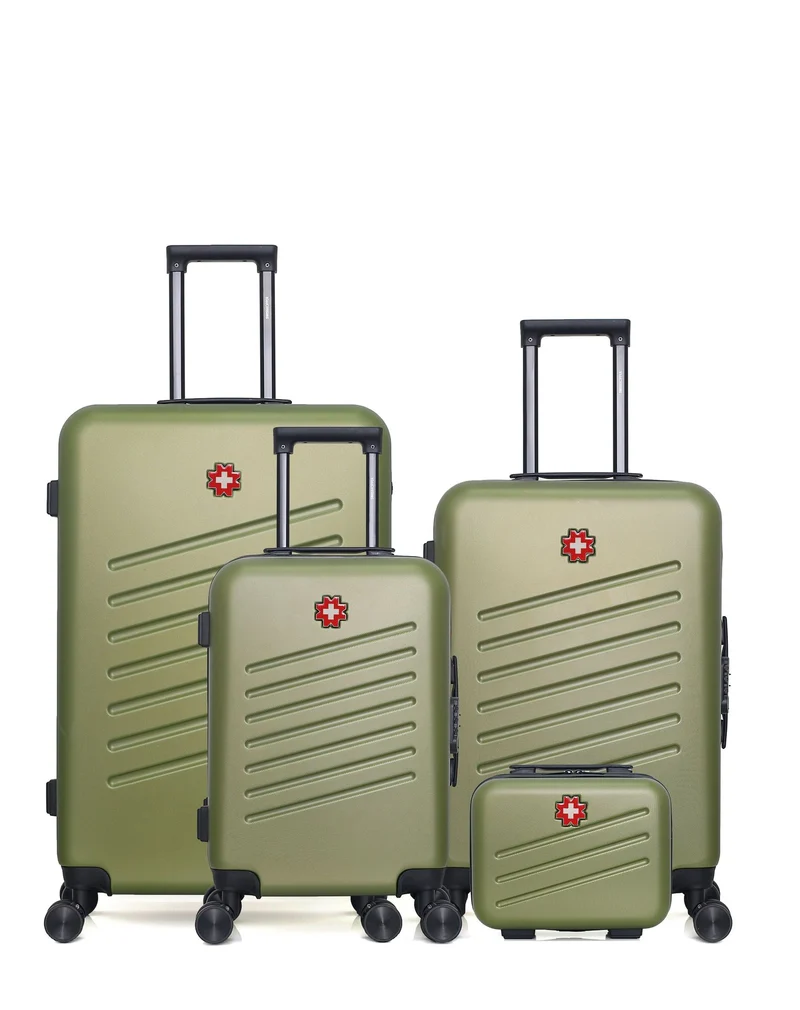 Lot de 4 Valises Rigides Grand Format, Taille Moyenne, Cabine et Vanity ZURICH