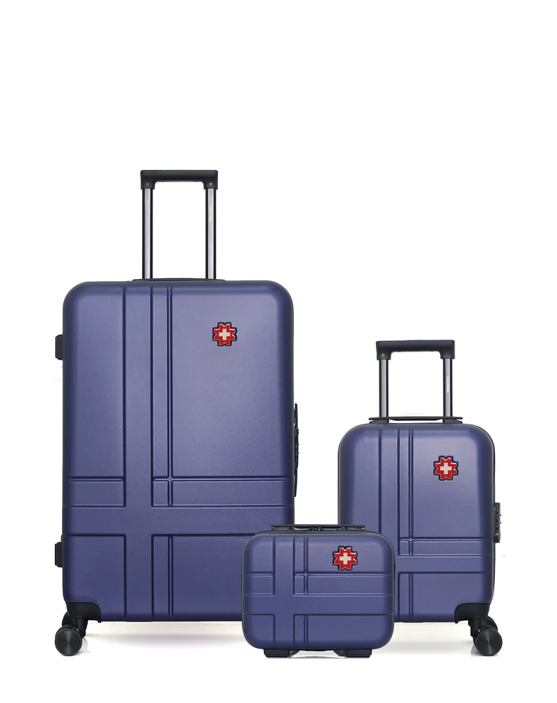 Lot de 3 Valises Rigides Grand Format, Cabine XXS et Vanity USTER