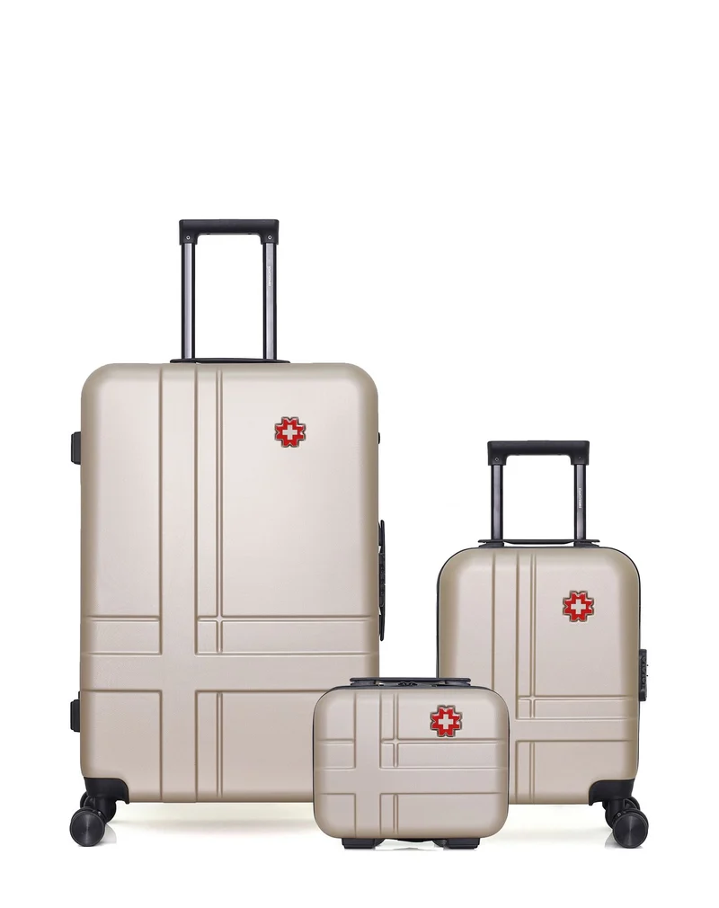 Lot de 3 Valises Rigides Grand Format, Cabine XXS et Vanity USTER