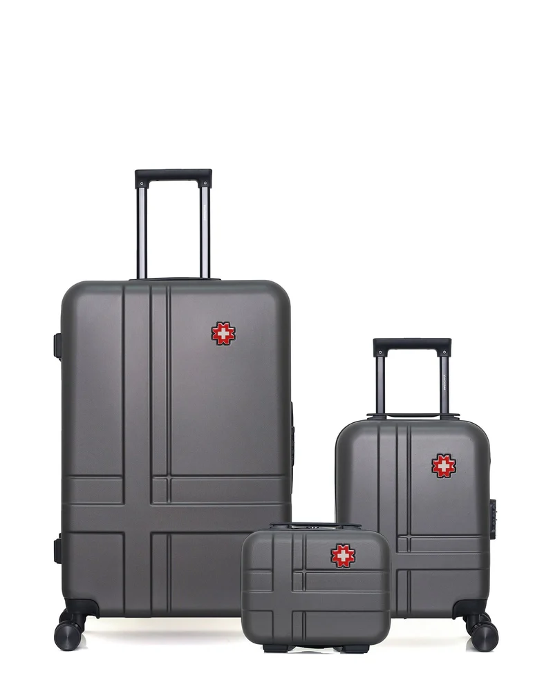 Lot de 3 Valises Rigides Grand Format, Cabine XXS et Vanity USTER
