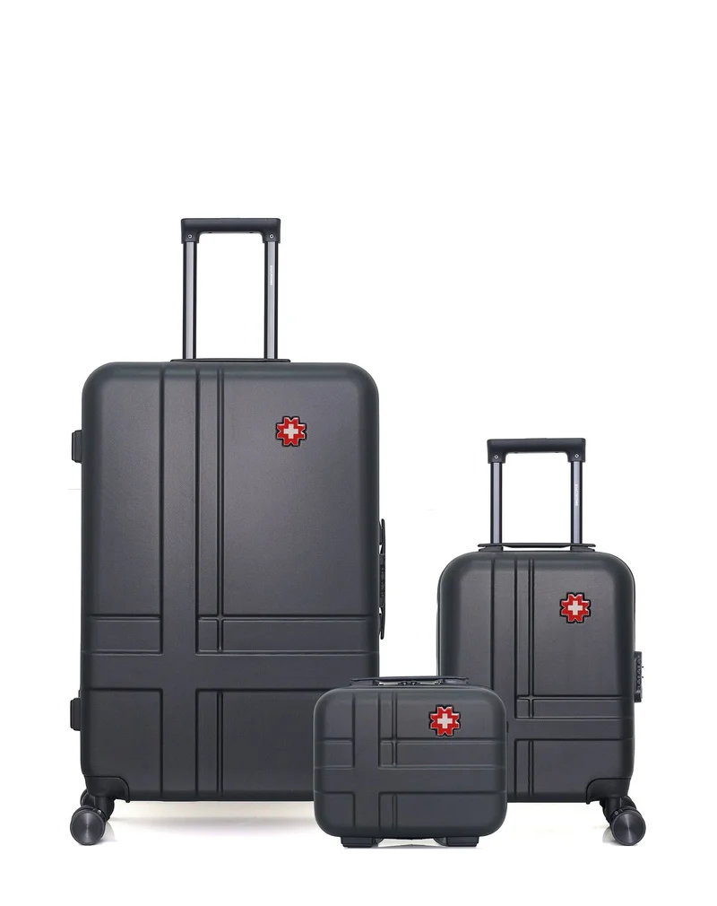 Lot de 3 Valises Rigides Grand Format, Cabine XXS et Vanity USTER