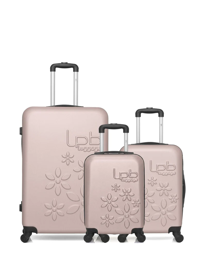 Lot de 3 Valises Rigides Grand Format, Cabine et Cabine XXS ELEONOR