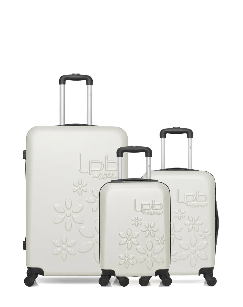 Lot de 3 Valises Rigides Grand Format, Cabine et Cabine XXS ELEONOR