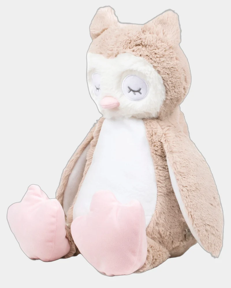 Peluche zippée Chouette 40 cm à personnaliser