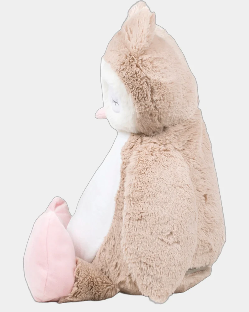 Peluche zippée Chouette 40 cm à personnaliser