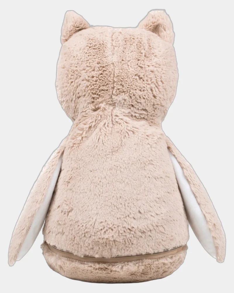 Peluche zippée Chouette 40 cm à personnaliser