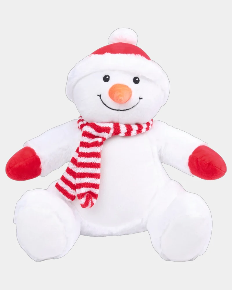 Peluche zippée bonhomme de neige à personnaliser