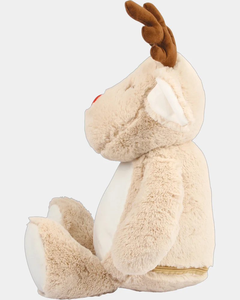 Peluche zippée Renne 46 cm à personnaliser