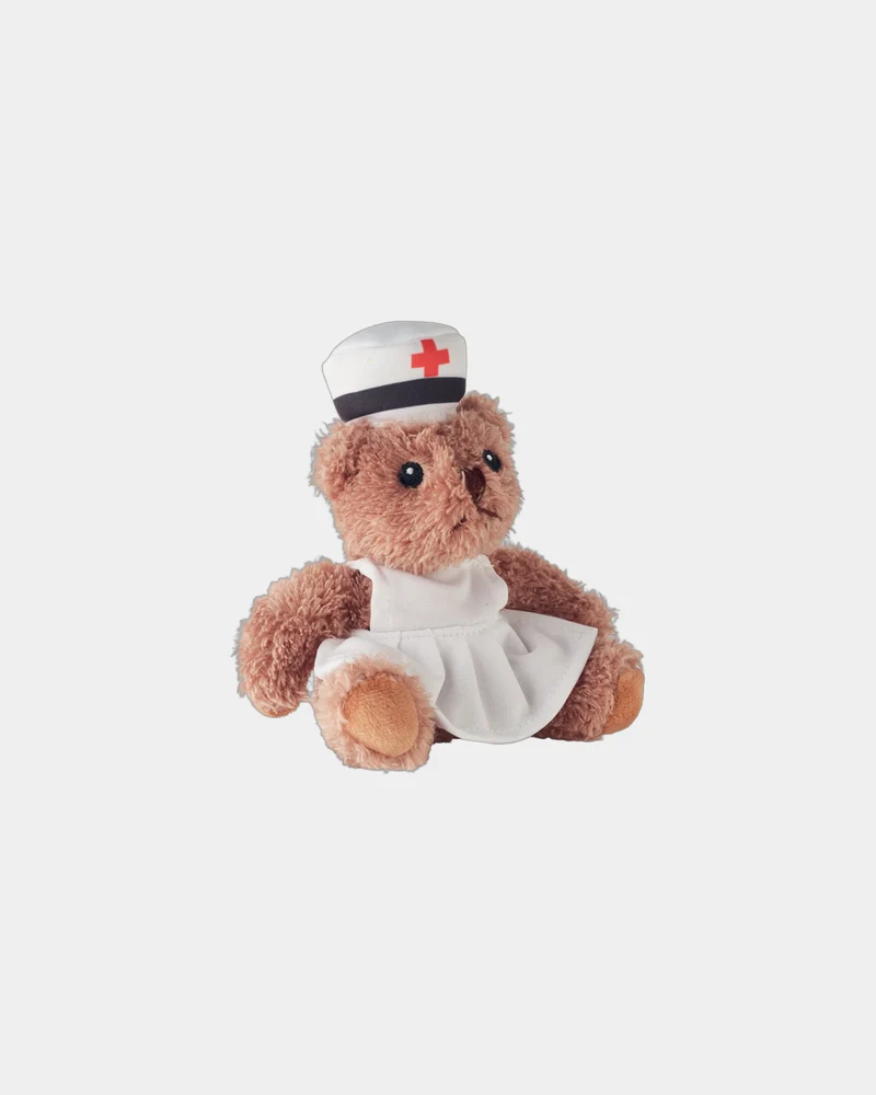 Ours en peluche infirmière polyester à personnaliser