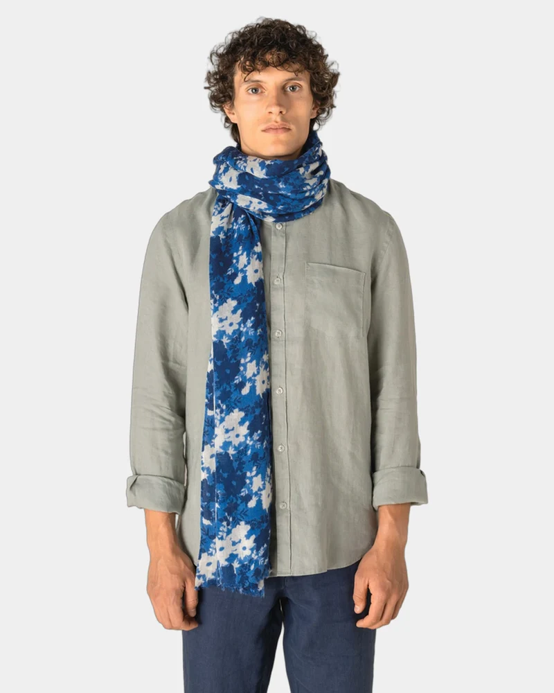 Chèche laine imprimé floral unisexe à personnaliser