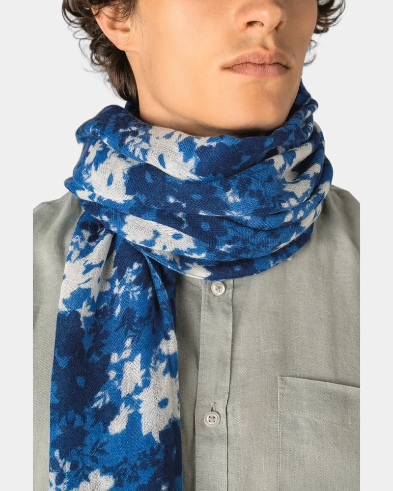 Chèche laine imprimé floral unisexe à personnaliser