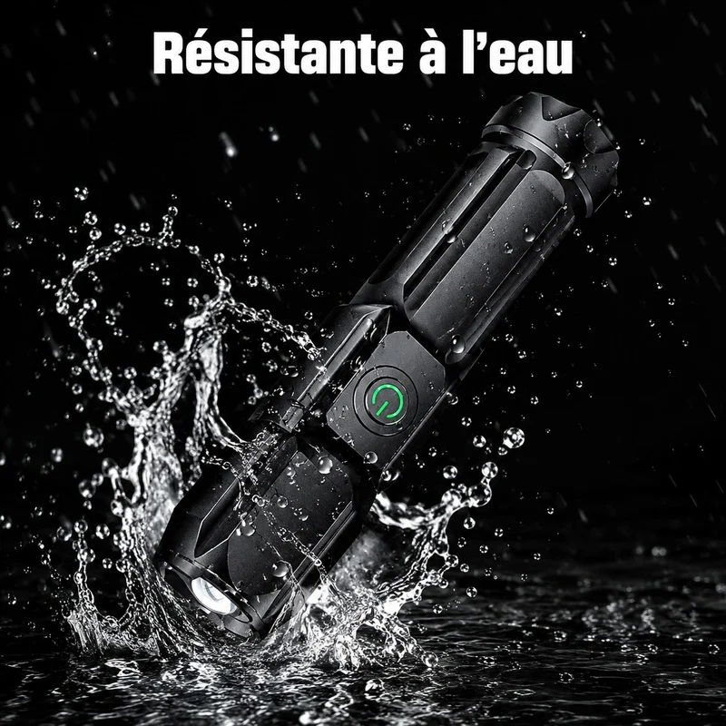 Lampe torche LED zoom rechargeable randonnée