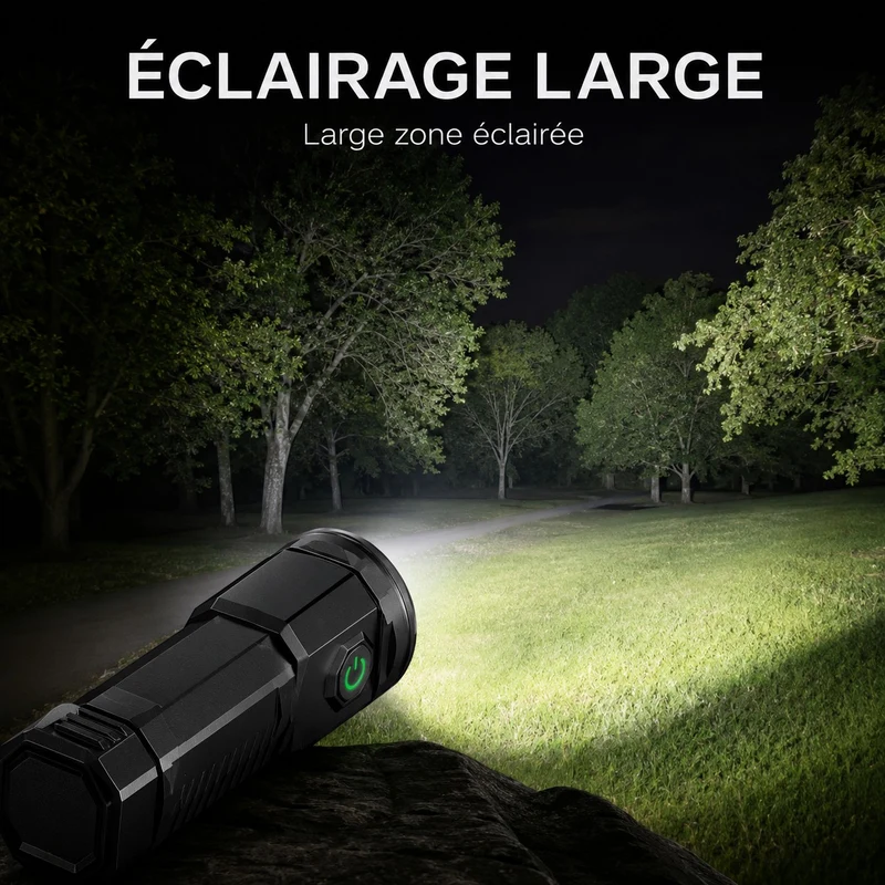 Lampe torche LED zoom rechargeable randonnée
