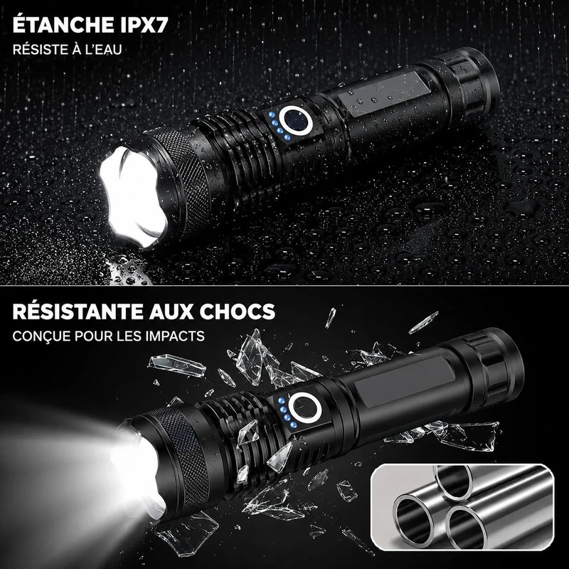 Lampe torche LED haute puissance randonnée
