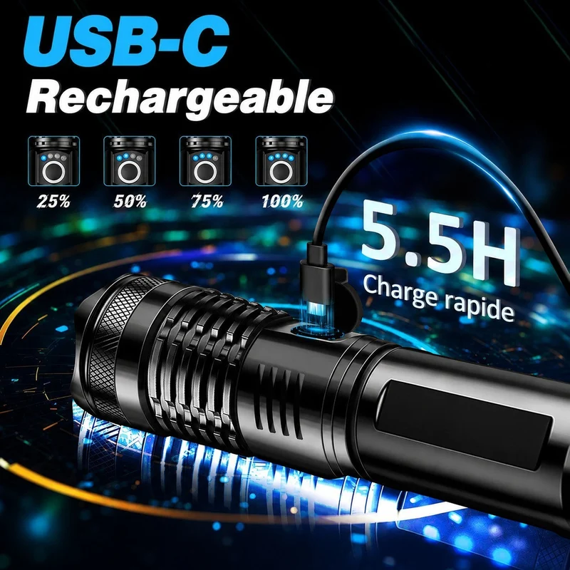 Lampe torche LED haute puissance randonnée