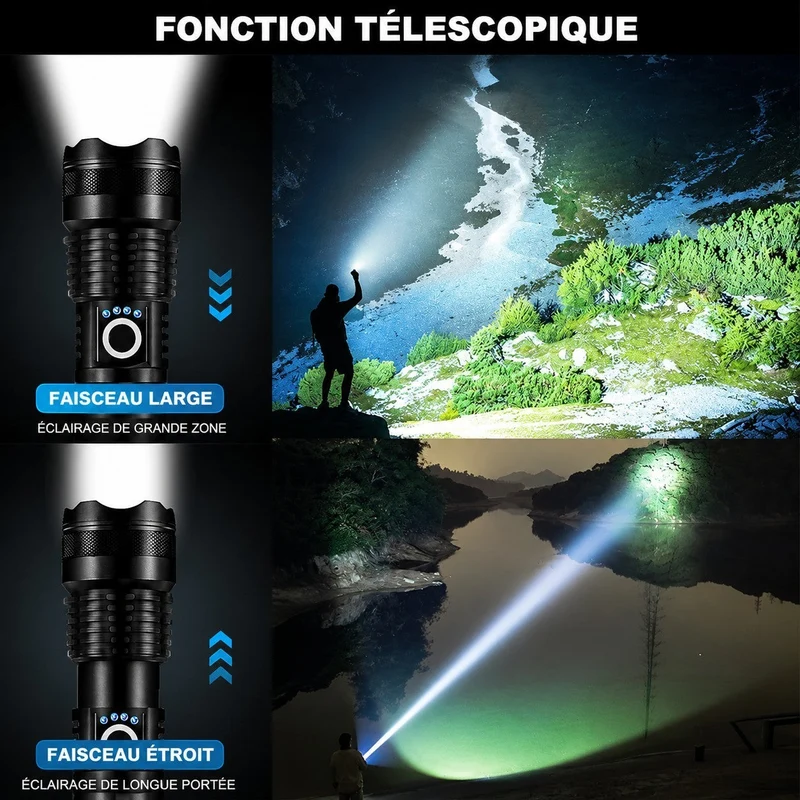 Lampe torche LED haute puissance randonnée