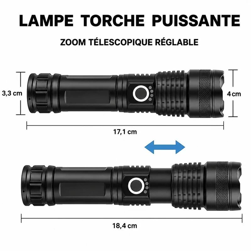 Lampe torche LED haute puissance randonnée