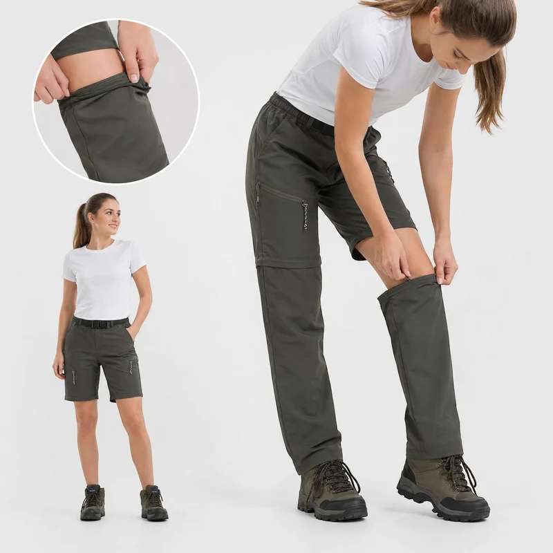 Pantalon randonnée mixte convertible zip