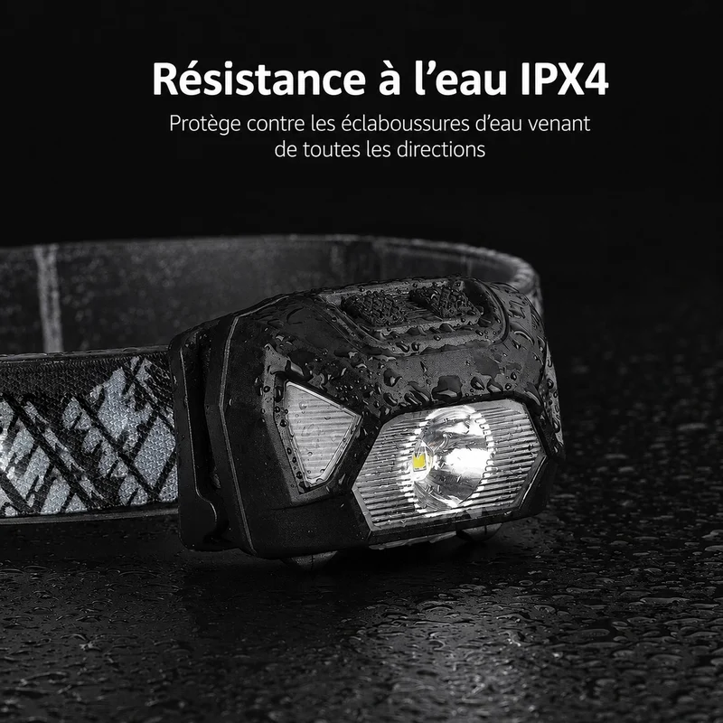 Lampe frontale puissante LED rechargeable randonnée