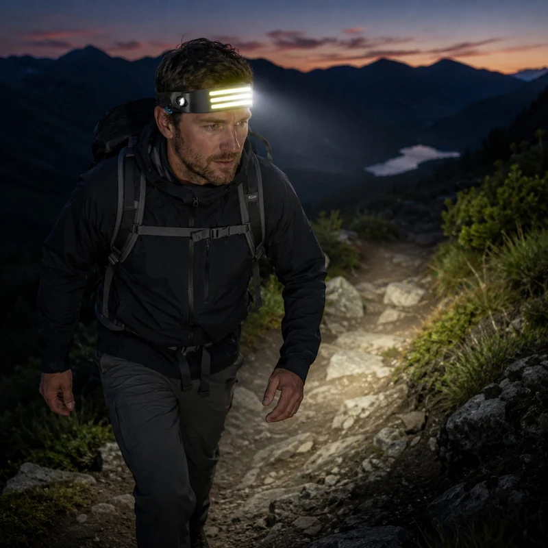 Lampe frontale LED puissante randonnée