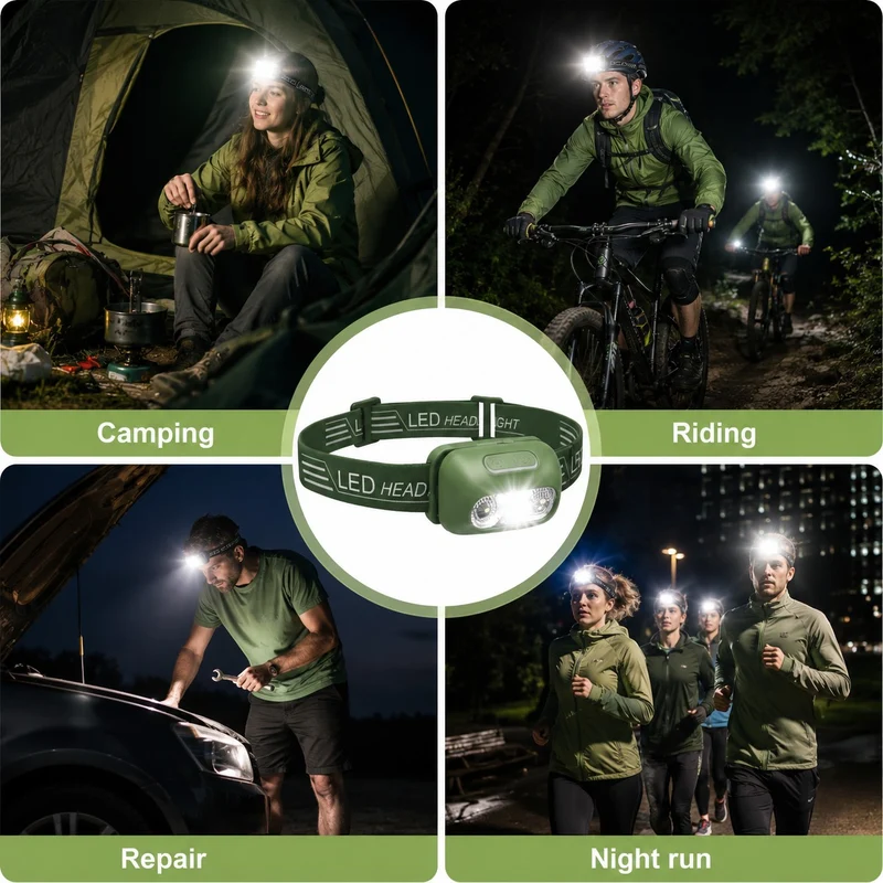 Lampe frontale LED étanche randonnée